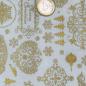 Preview: Dekodruck Weihnachtliche Ornamente creme gold